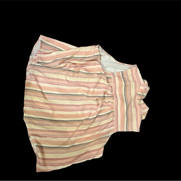 Plus Sz Avenue Top Sleeveless Collar
Shirt Blouse Orange
Button Up Stripe - Picture 2 of 3